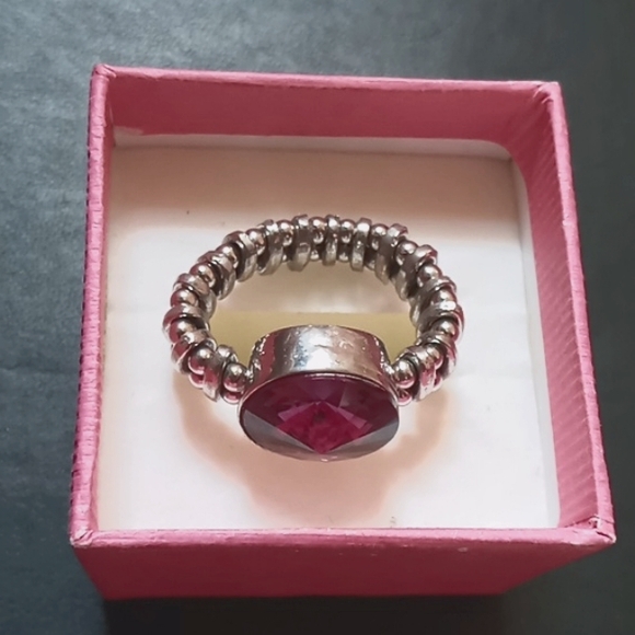 Purple Stone Stretchy Band Ring - Picture 3 of 4